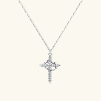 Collana Croce con Corona Rotante
